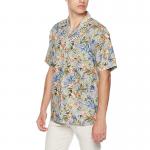 Floral Printed Linen Mens Short Sleeve Tropical Shirts OEM Business Casual Hawaiian Shirt for sale