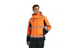 China Rainproof HI VIS Softshell Jacket Fire Proof For Railway Workers supplier