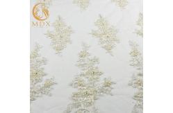 China 91.44cm Length Off White Lace Fabric / Embroidered Tulle Fabric By The Yard supplier