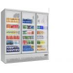 3 Door Upright Freezer Glass 1250L For Ice Cream And Frozen Food for sale