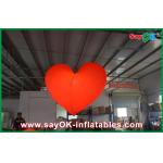 Indoor Event Red Inflatable LED Light Hanging Heart 2M Decorative with Led for sale