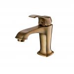 OEM Antique Brass Single Hole Bathroom Faucet Hand Washing Basin Tap for sale