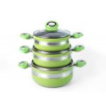 Recyclable PFOA Free 3Pcs 40cm Aluminum Ceramic Stock Pot for sale