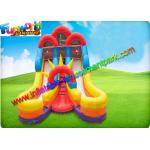 Red Yellow Commercial Inflatable Slide , 16ft Double Inflatable Climbing Slide for sale