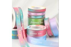 China Gilding Laser Bronzing Ribbed Ribbon Printed Webbing Polyester Woven Tapes supplier