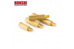 China Male Brass Spacer Studs With Metric Thread Internal External Knurled Standoff Customized supplier