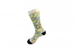 China Blue / Green Knitted Unisex 3D Printed Socks With Sweat Absorbent Materials supplier