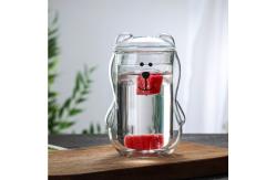 China 300ml Bear Shaped Insulated Double Wall Pyrex Glass Cup supplier