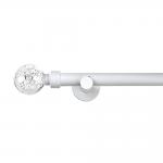 Customized  Size  Iron Curtain Rod With White Color And Ball Shape Finials For Hotel for sale