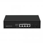 4 Port Gigabit PoE Switch 60W Budget SFP Fiber Unmanaged With VLAN 250-Meter Extension for sale