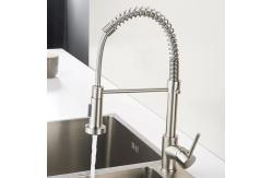China 35mm Deck Mounted Single Handle Pull Out Kitchen Faucet Brushed supplier