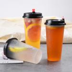 PET Boba Cups And Lids 32 Oz Plastic Cups With Lids Sample Freely for sale