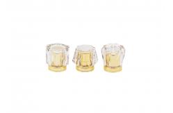 China Non Spill Gold Aluminum Perfume Bottle Lid Textured Design With Concave Collar supplier