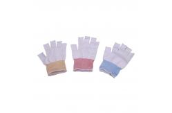 China Lint Free Seamless Knit Half Finger Cleanroom Glove Liners Thin And Comfortable supplier