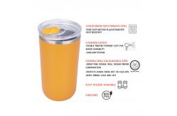 China 16 Oz Stainless Steel Coffee Mug With Lid And Metal Vacuum Straw supplier