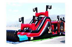 China Backyard Pirate Ship Bounce House Inflatables Obstacle Course supplier