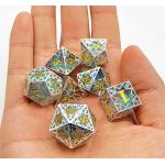 Silver Metal Frame Resin Dice Set DND#RPG#COC Dungeon And Dragon