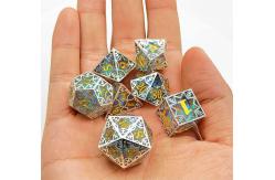 China Silver Metal Frame Resin Dice Set DND#RPG#COC Dungeon And Dragon supplier