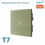 Smart Home Tuya Zigbee Wall Switch Phone Controlled Light 3 Gang Glass Panel Switch for sale