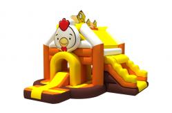 China Tarpaulin Chicken Cartoon Inflatable Bounce House Slide Combo Inflatable Playground supplier