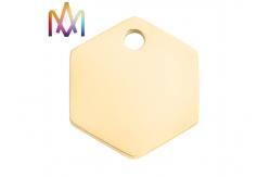 China rustproof SUS304 Pentagon Pendant Engraved Bracelet Charms supplier