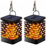 40LM Solar Powered Outdoor Hanging Lanterns 3500K Dancing Flame Solar Lights