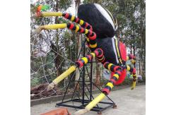 China Botanical Garden Giant Animatronic Spider With Web Life Size Alive Sound supplier