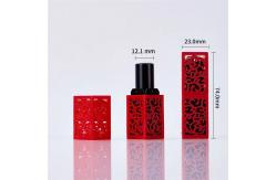 China Square Shape Red Black Empty Lipstick Tube Carving Hollow supplier