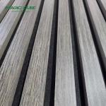 26kg/pcs Wall and Ceiling Sound Absorbing Decor Pet Wooden Strip Slatted Acoustic Panels for Gymnastic for sale