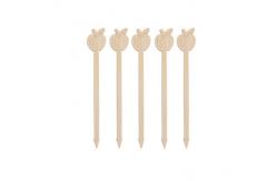 China 10cm Bamboo Bar Food Fruit Picks Swizzle Stir Sticks With Custom Design supplier