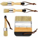 Chalk And Wax Paint Brushes Bristle Stencil Brushes For Wood Furniture Home Decor for sale
