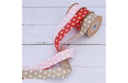 China 25mm*10y Printed Burlap Ribbon Custom Printed Ribbon By The Yard supplier
