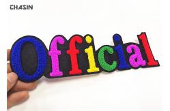 China 3D Towel Letter Iron On Chenille Embroidery Patches Heat Seal Backing supplier