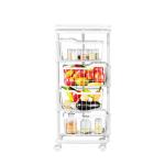 Multifunctional Metal Storage Trolley , Kitchen Rotating Trolley Three Layer