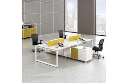 China 4 Staff Computer Workstation Table Cubicle Green With E1 MFC Board supplier
