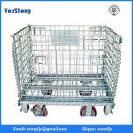 Galvanized wire mesh cage storage, folding wire container, bins, wire stacking baskets