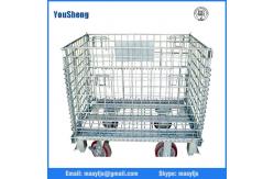 China Galvanized wire mesh cage storage, folding wire container, bins, wire stacking baskets supplier