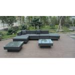 Modern Black Outdoor Rattan Sofa Set For Bar / Cafe / Balcony for sale