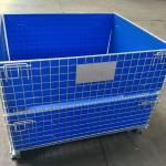 Hot Dipgalvanized Wire Mesh Container Durable Wire Metal Storage Cage With Wheels for sale