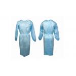 Blue Disposable Isolation Gown Long Sleeve Round Neck Light Weight for sale