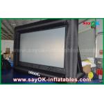 Backyard Movie Screens PVC Custom White / Black Inflatable Projection Screen WIth Frame SGS Approval for sale