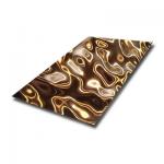 304 Golden Medium Water Ripple Stainless Steel PVD Coating Sheet for sale