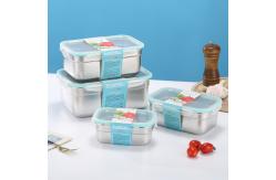 China Leak Proof Metal Food Storage Containers Rectangular 500ml Capacity supplier
