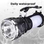 SMD2835 Rechargeable Battery Ip55 Solar Led Flashlight Torch Waterproof For Tent