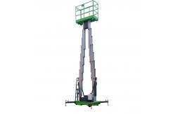 China 14 Meters 200kg Load Capacity Vertical Lifting Platform Double Mast Manual Pushing supplier