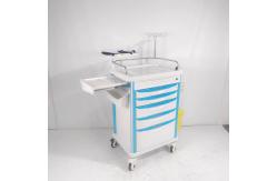 China ABS Emergency Medical Trolley Equipment 5 Drawer With Defibrillator Shelf CPR Board supplier