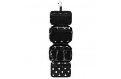China Wave Point Print Polyester Travel Toiletry Bag supplier
