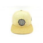 Yellow Flat Brim Snapback Hats Plant Fibre Dry And Breathable Suitable For Summer for sale