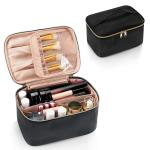 Ladies portable cosmeticbags waterproof  double-layer zipper travel cosmetic bag with handle for sale