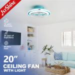 110-220V Home High Airflow Blue Ceiling Fan with OEM 1stshine LED and Blade Material for sale